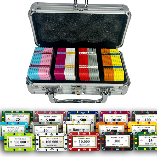 Poker Plaques Case Set Monte Carlo 40 pcs | Poker Merchant