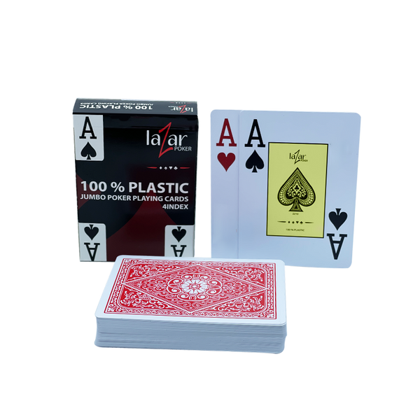 Pokerkaarten Lazar Jumbo Plastic Rood - 2 Index