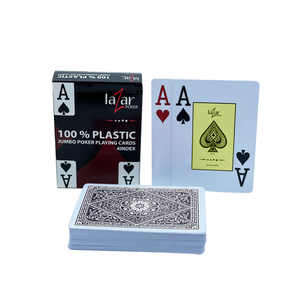 Poker Cards Lazar 1070 Plastic Black 2 Index