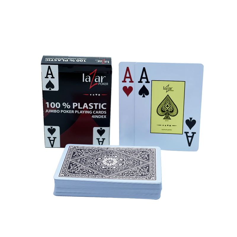 Pokerkaarten Lazar Jumbo Plastic Zwart 2 Index