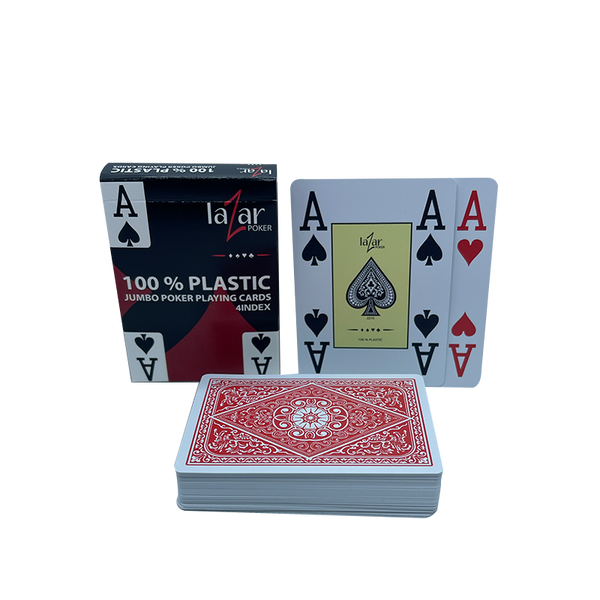 Pokerkaarten Lazar Jumbo Plastic Rood 4 Index