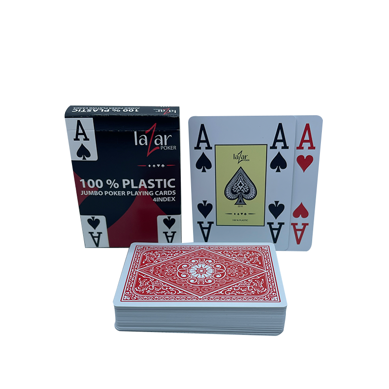 Pokerkaarten Lazar Jumbo Plastic Rood 4 Index