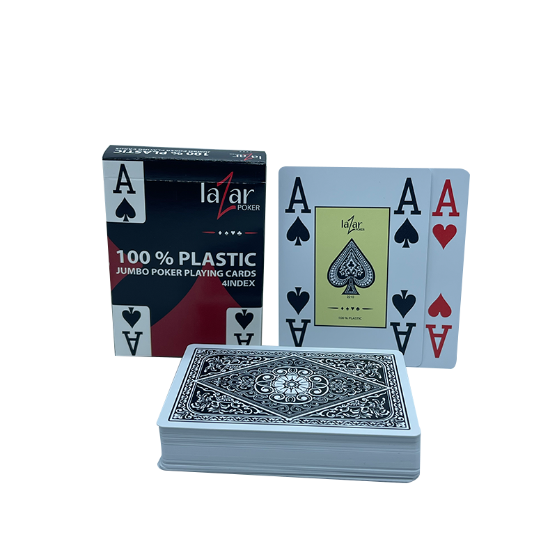 Pokerkaarten Lazar Jumbo Plastic Zwart 4 Index