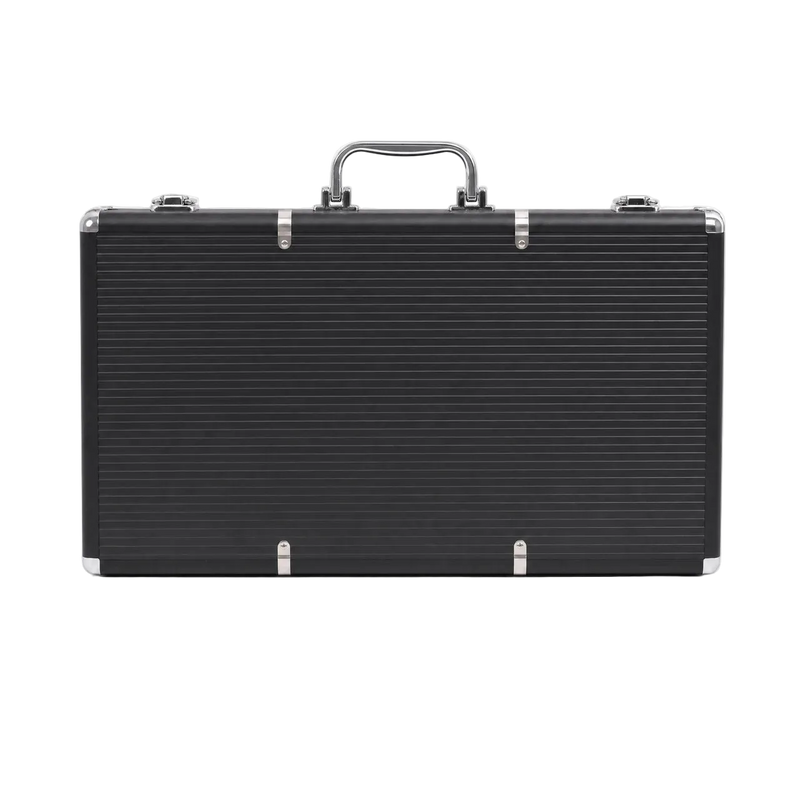 Poker Case Aluminium Black 1000 - front view
