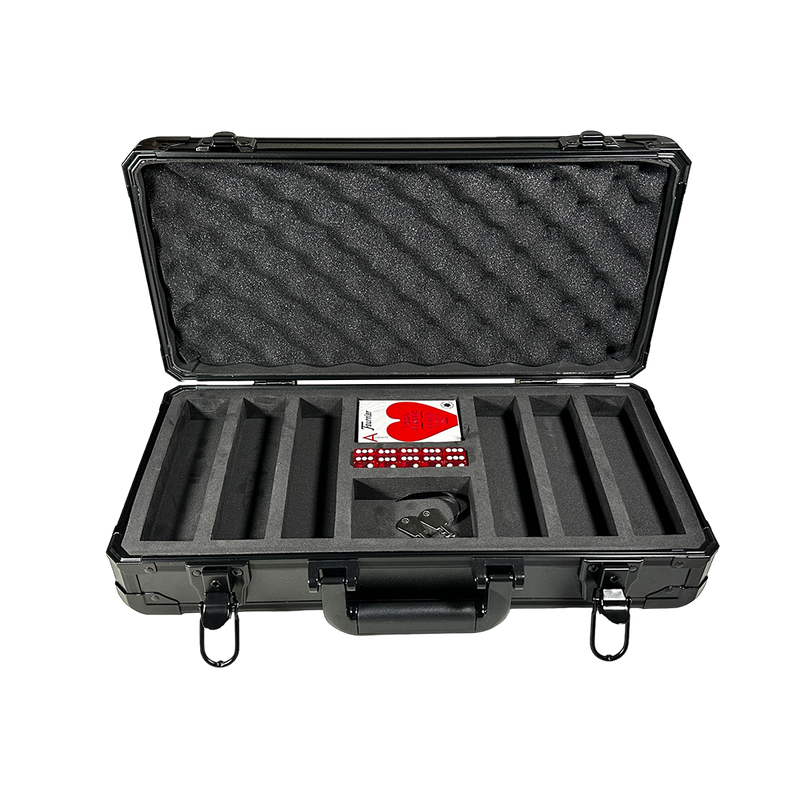 Poker Case Aluminium Black 300 PRO - open