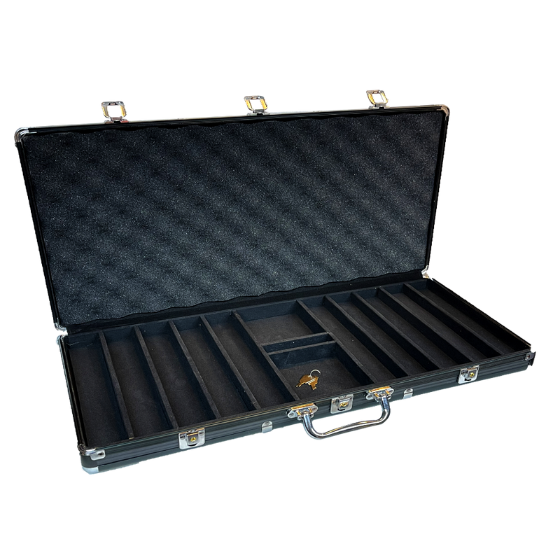 alliminium poker case black 750 open