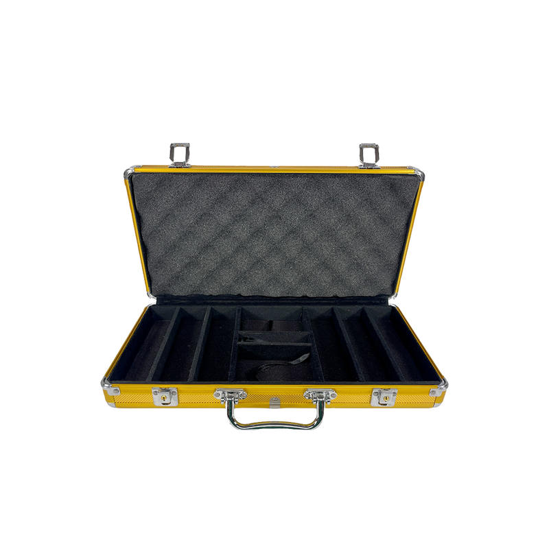 Poker Case Aluminium Gold 300 - open