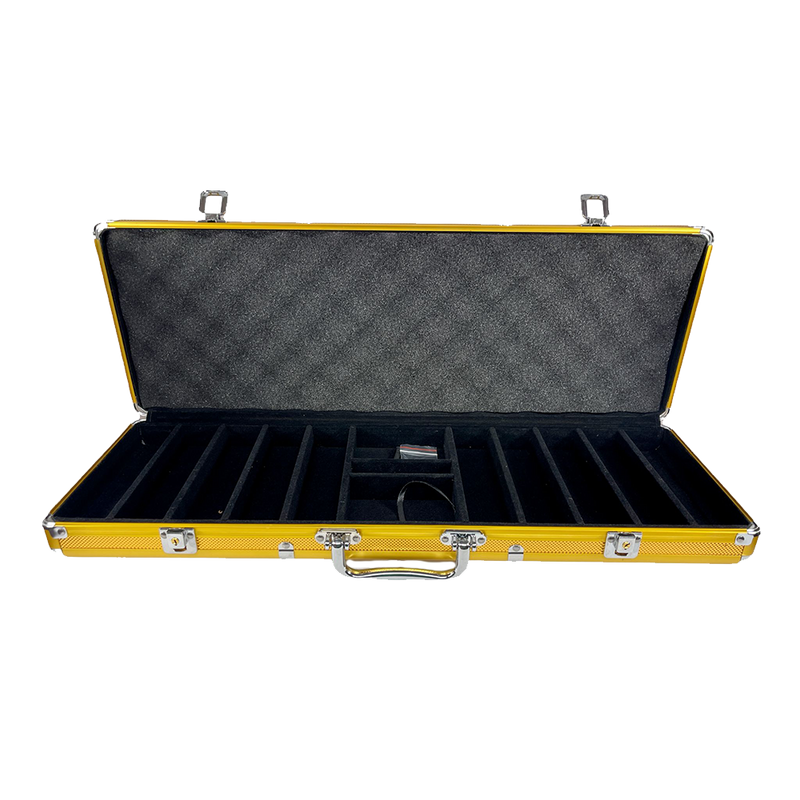Poker Case Aluminium Gold 500 - open