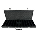 Poker Case Black Leather 500 - open