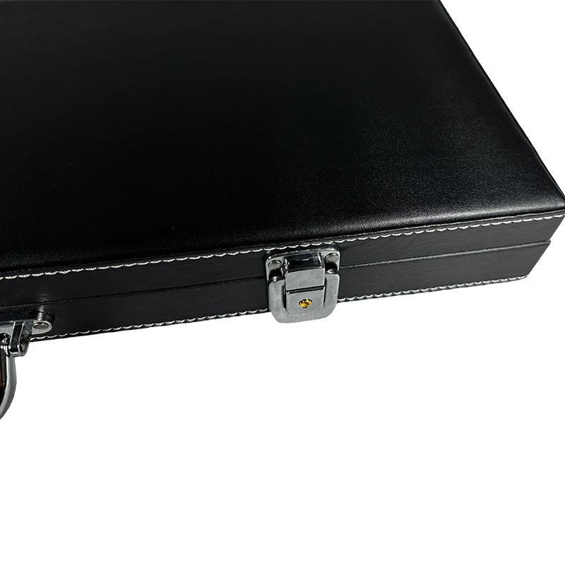 Poker Case Black Leather 300