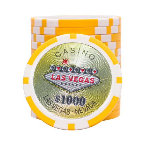vegas nevada 1000 yellow poker chip