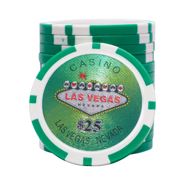 vegas nevada 25 green poker chip