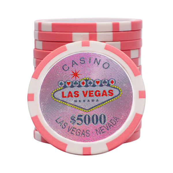 vegas nevada 5000 pink poker chip