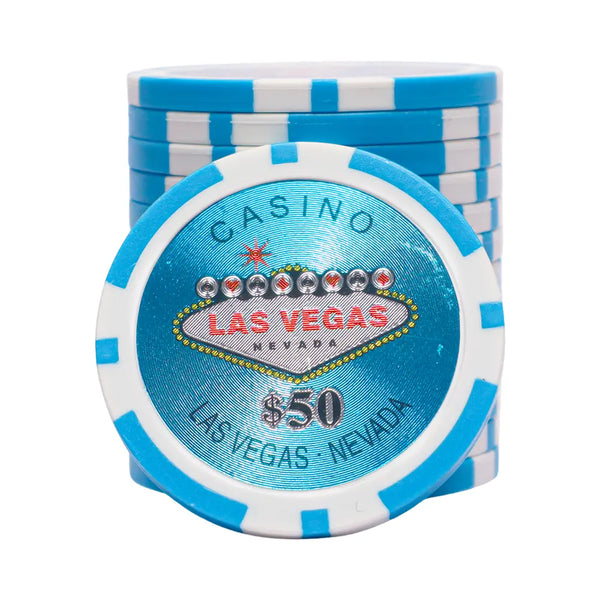 vegas nevada 50 blue poker chip