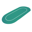 standard pokermat 180 centimeter table rubber green