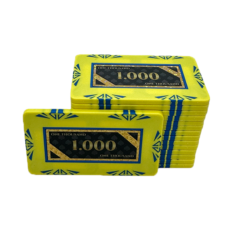poker plaque clay composite stack 1.000 yellow
