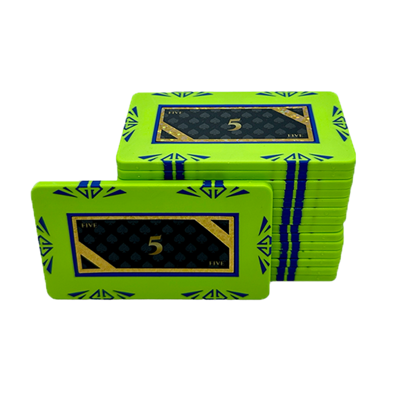 poker plaque clay composite sack 5 lime green
