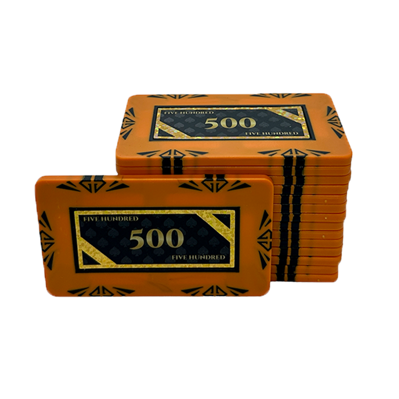 poker plaque clay composite stack 500 orange