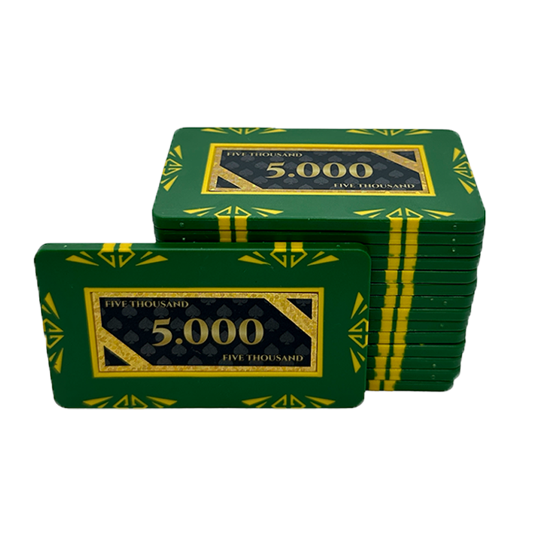 poker plaque clay composite stack 5.000 green