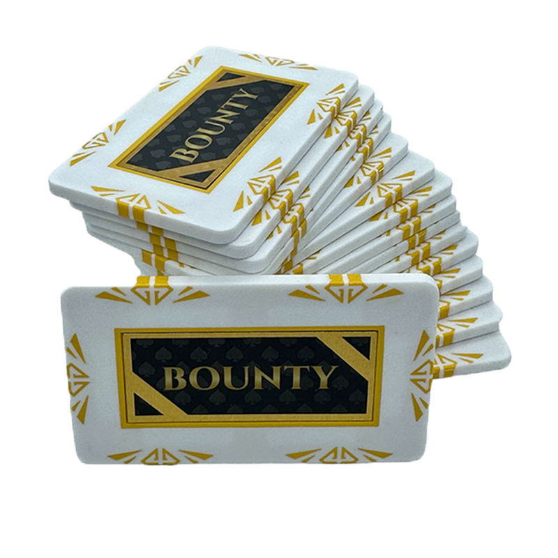 poker plaque clay composite stack bounty white