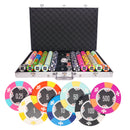 aces 1000 poker set, colorful poker chips, poker cards, dealer button and poker case