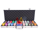 ceramic crown 500 poker set, colorful poker chips, poker cards, dealer button and poker case