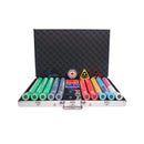 empire 1000 poker set, colorful poker chips, poker cards, dealer button and poker case