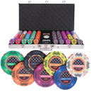gambler palace 750 poker set, poker chips, poker cards, dealer button and poker case