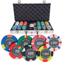 high roller 300 poker set, poker chips, poker cards, dealer button and poker case
