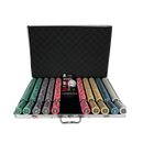 poker set jazz club 1000, overview of our colorful poker chips, poker cards and a dealer button