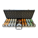 poker set las vegas clay 500, overview of our colorful poker chips, poker cards and a dealer button