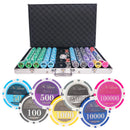 lazar no limit 1000 poker set, poker chips, poker cards, dealer button and poker case
