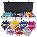 lazar tournament 500 poker set, poker chips, poker cards, dealer button and poker case