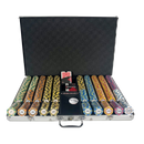 poker set monte carlo 1000, overview of our colorful poker chips, poker cards and a dealer button