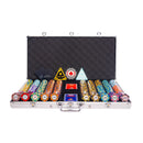 monte carlo 750 poker set, colorful poker chips, Poker cards, Dealer button and Poker case