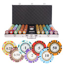 monte carlo cash game 750 poker set, colorful poker chips, poker cards, dealer button and poker case
