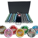 peview vegas nevada poker set 1000, overview of our colorful poker chips, poker cards and a dealer button