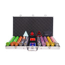 royal cardroom 750 poker set, colorful poker chips, Poker cards, Dealer button and Poker case