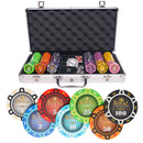 royal cardroom 300 poker set cash game, colorful poker chips, poker cards, dealer button and poker case