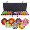 royal cardroom 500 poker set, poker chips, poker cards, dealer button and poker case