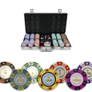 preview poker set royal crown 300, overview of our colorful poker chips, poker cards and a dealer button