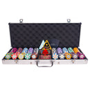 royal crown 500 poker set, colorful poker chips, Poker cards, Dealer button and Poker case