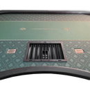 poker table casino deluxe close-up top green with black edges