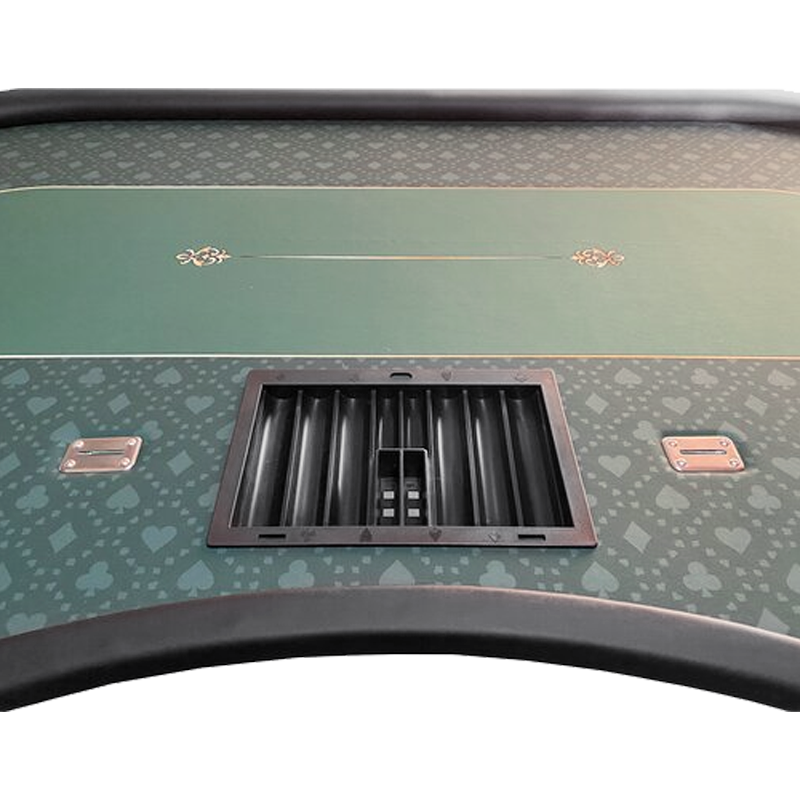 poker table casino deluxe close-up top green with black edges