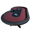 dark red black poker table