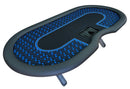 black blue poker table background hearts, clubs, spades, and diamonds