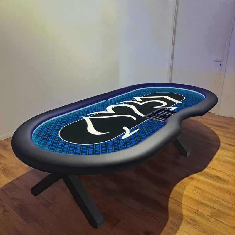 Poker Table Ambiance Navy 270 LED inside