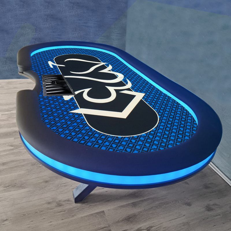 Poker Table Glowing Navy 270 LED inside/out