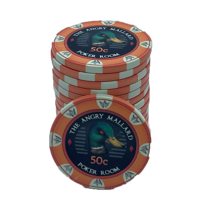 Angry Mallard Cash Game Poker Chip 50 cents