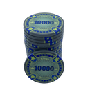 poker chip stack fiches kings en queens 10.000 blue